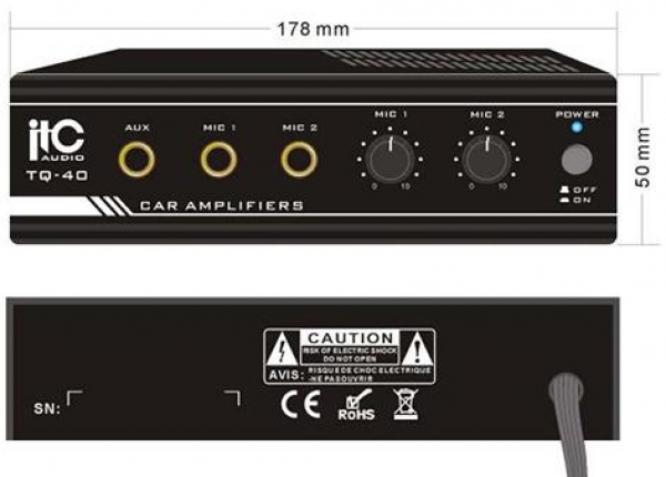 Amplificateur de son professionnel 550 W 110 V format rack avec 4 zones,  AUX, MIC et MP3